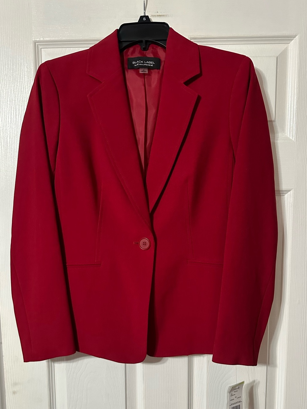 NWT Evan Picone Black Label Fire Red Single-Button Blazer